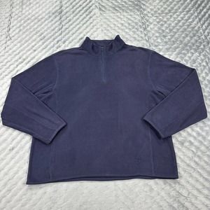 NordicTrack Sweater Men XXL Navy Blue Fleece Casual 1/4 Zip Pullover Long Sleeve